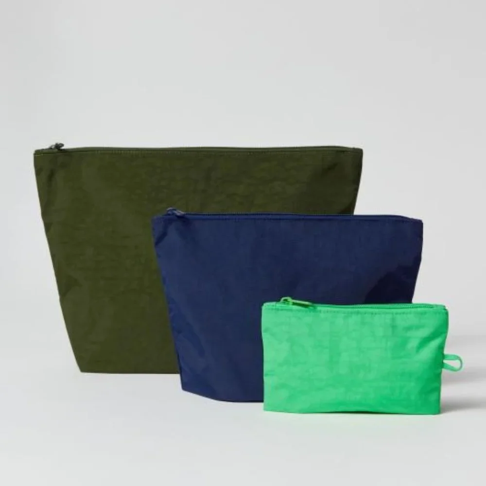 BAGGU | Bags | Nwt Baggu Go Pouch Set Marine Aloe Navy Bay Laurel | Poshmark